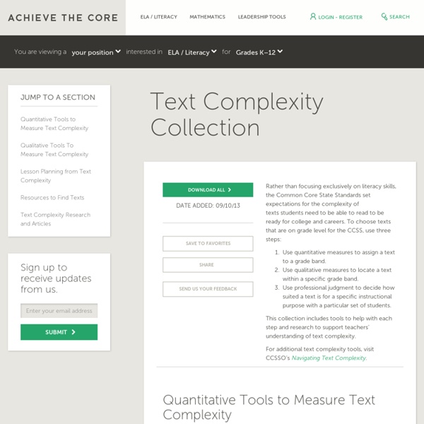 Text Complexity Collection