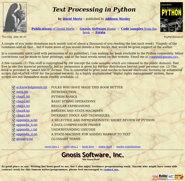 Text Processing in Python (a book)