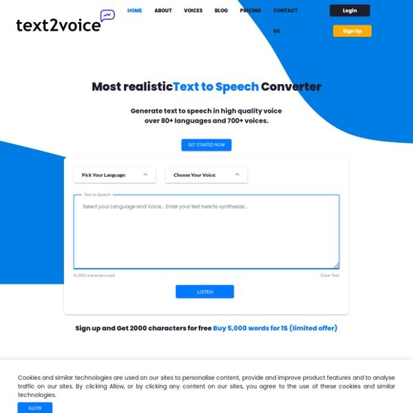 Text 2 Voice - Convert your text to voice for free