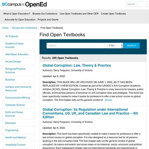 Find Open Textbooks – BCcampus OpenEd Resources