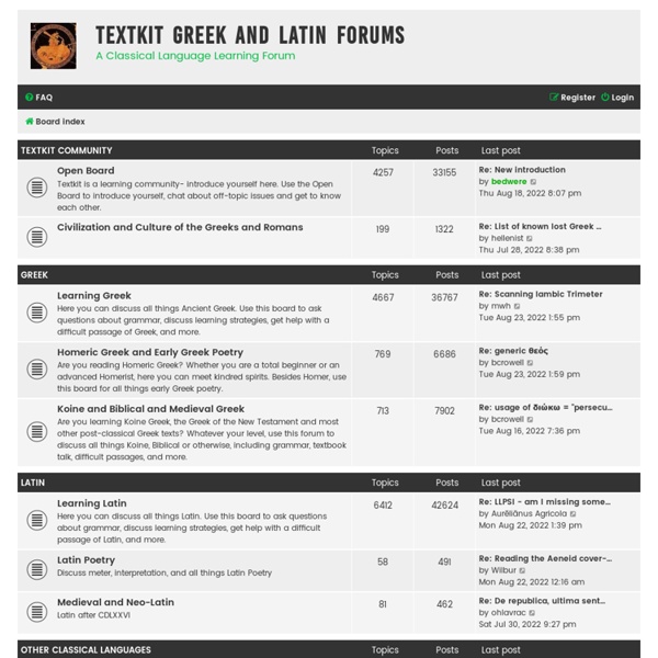 Greek and Latin Learning Tools