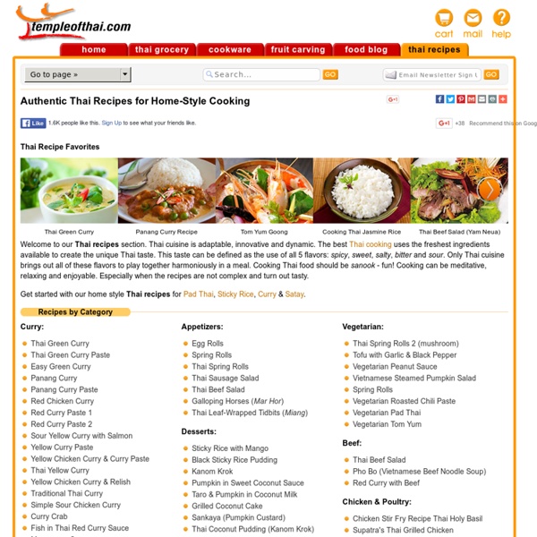 Thai Recipes Home Style from Temple of Thai - StumbleUpon