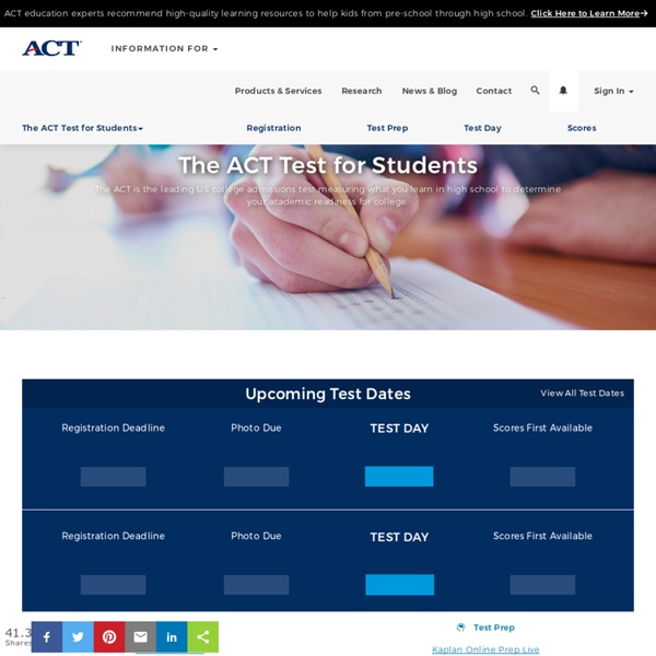 ACT, Inc. : A Student Site for ACT Test Takers