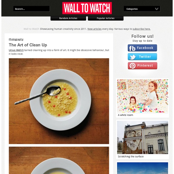 The Art of Clean Up - Wall to Watch - StumbleUpon