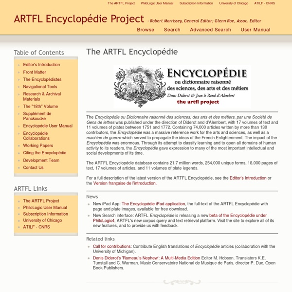 ARTFL Encyclopédie Project
