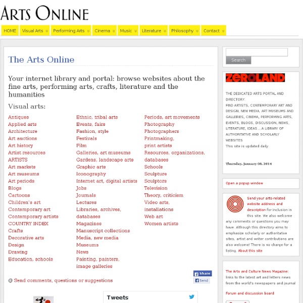 Arts, Art and Artists Online: The Worldwide Arts Portal