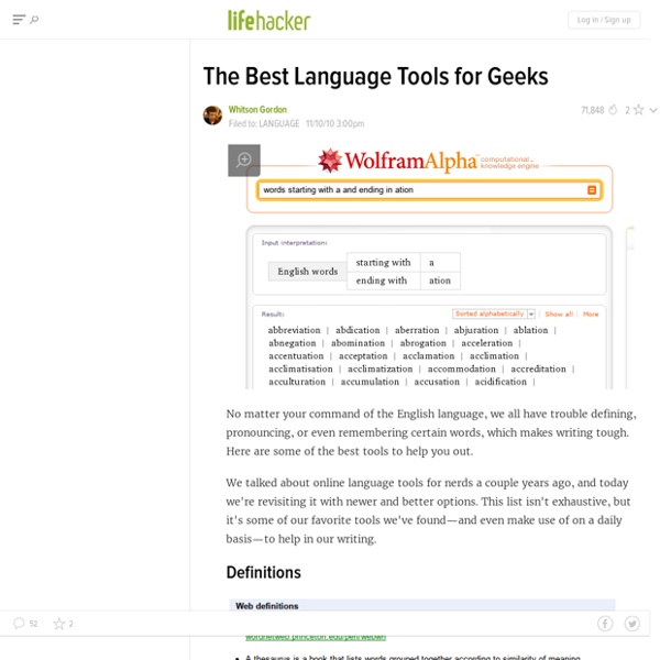 The Best Language Tools for Geeks