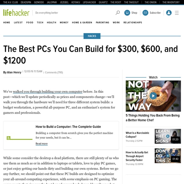 The Best PCs You Can Build for $600 and $1200 - StumbleUpon