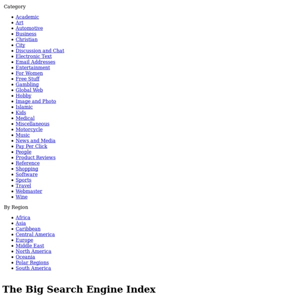 The Big Search Engine Index