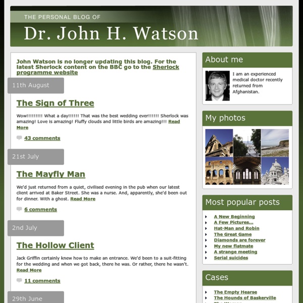 The blog of Dr. John. H. Watson