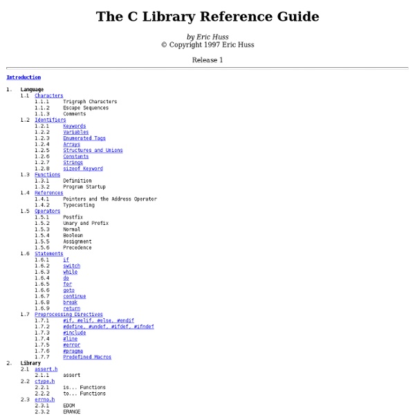 The C Library Reference Guide