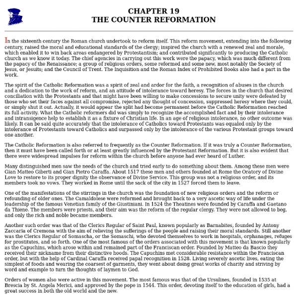 THE COUNTER REFORMATION