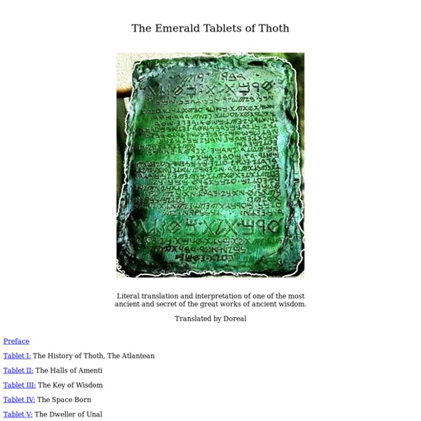 The Emerald Tablets of Thoth