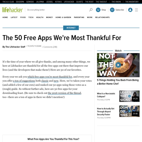 The 50 Free Apps We're Most Thankful For