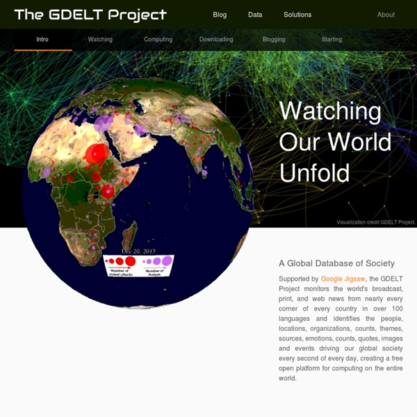 The GDELT Project: The Global Database of Events, Language, and Tone