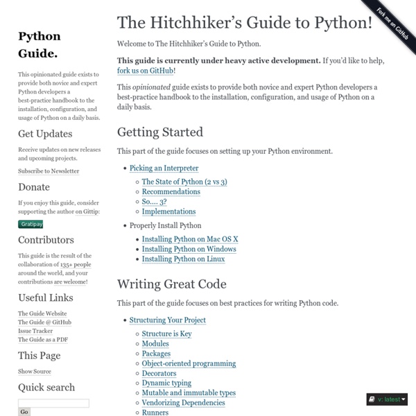 The Hitchhiker’s Guide to Python!