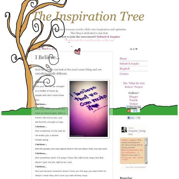 The Inspiration Tree: I Believe...