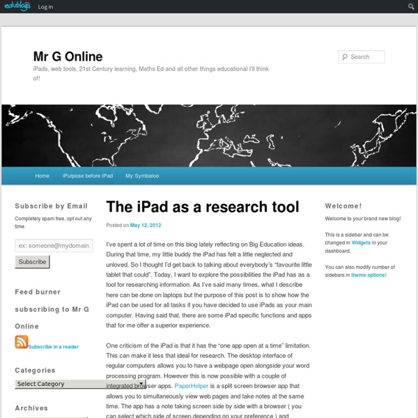 The iPad as a research tool