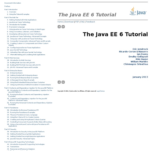 - The Java EE 6 Tutorial