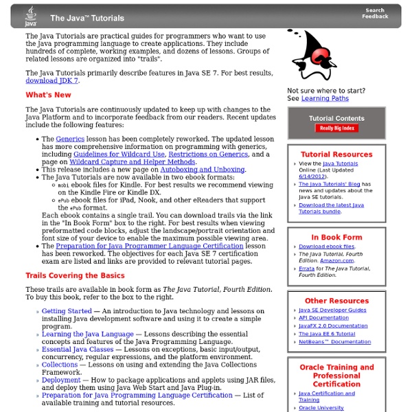 The Java™ Tutorials