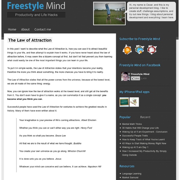 The Law of Attraction - StumbleUpon
