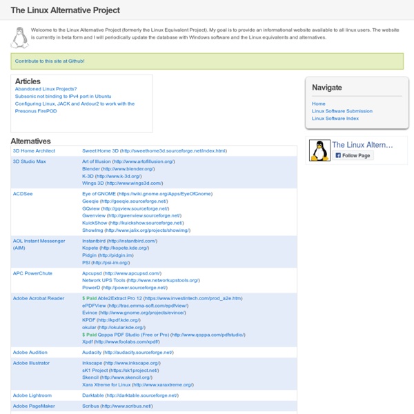 The Linux Alternative Project - linuxalt.com
