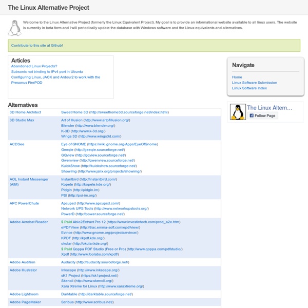 The Linux Alternative Project - linuxalt.com