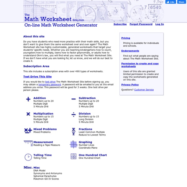 Www The Math Worksheet Site Com