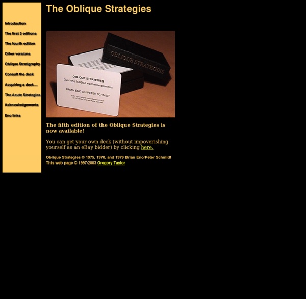 Oblique Strategies