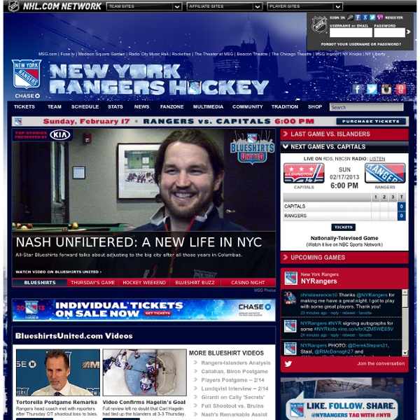 The Official Web Site - New York Rangers