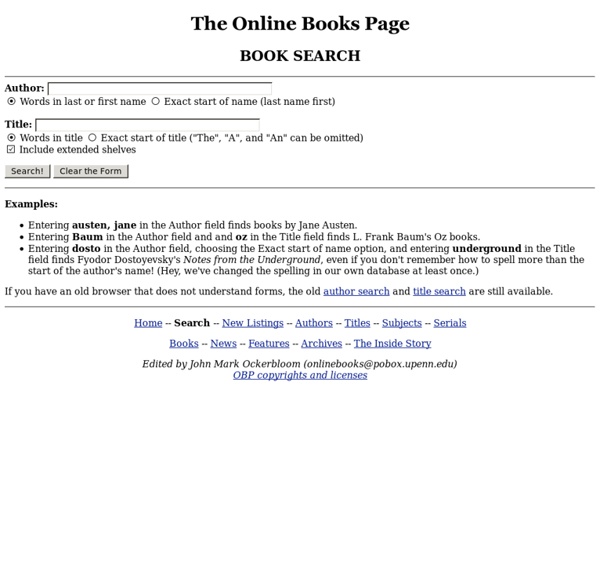 The Online Books Page