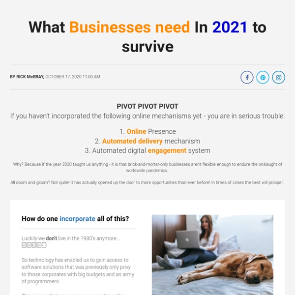 What Businesses need In 2021 to survive