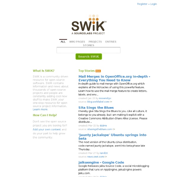 The Open Source Wiki - SWiK