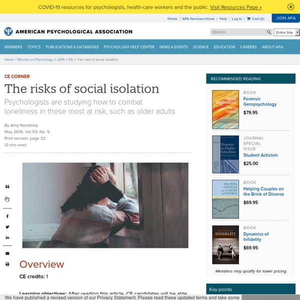 The risks of social isolation