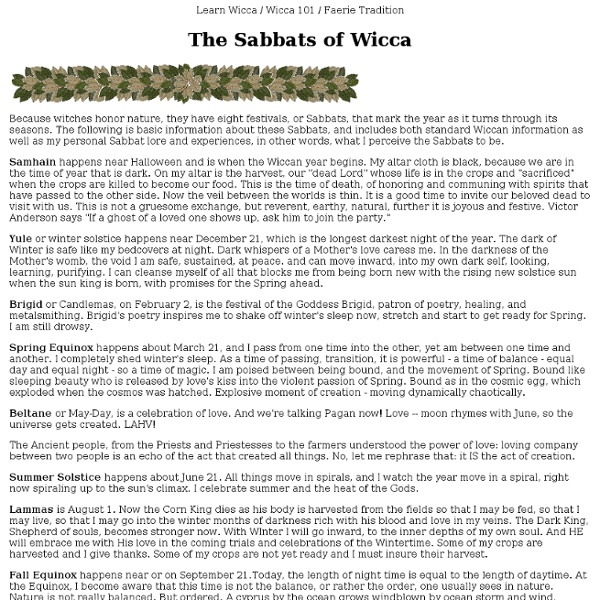 The Sabbats of Wicca