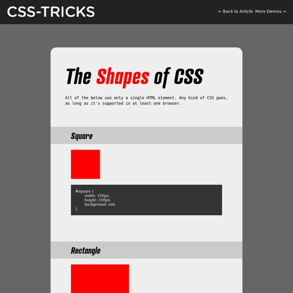 The Shapes of CSS