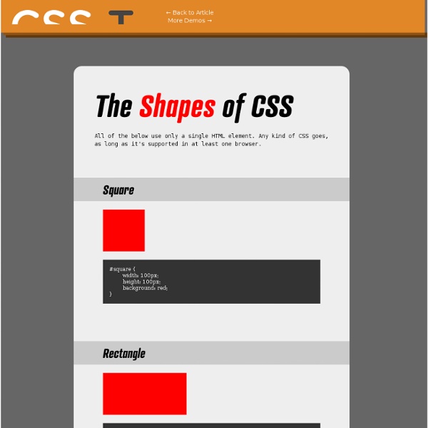 The Shapes of CSS
