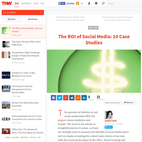 The ROI of Social Media: 10 Case Studies