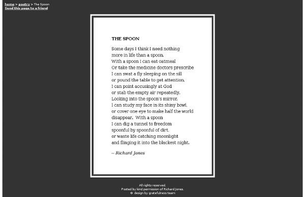 "The Spoon," a poem by Richard Jones