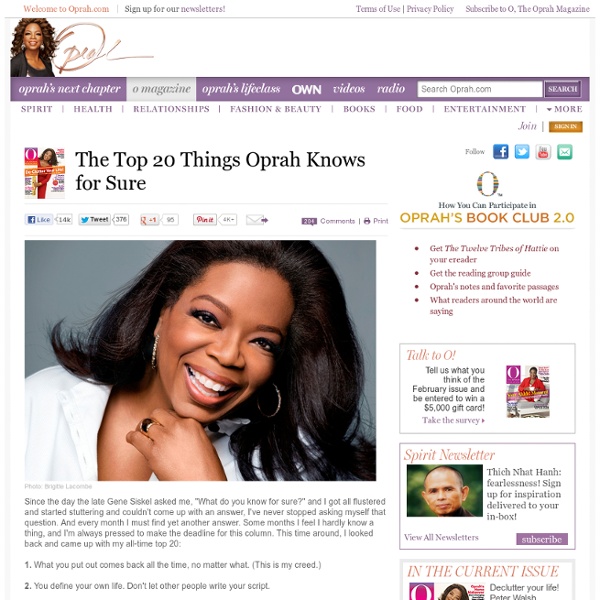 The Top 20 Things Oprah Knows for Sure