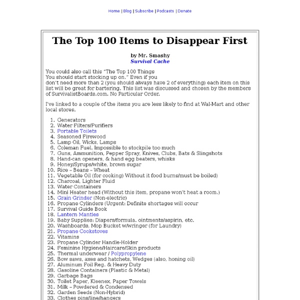 The Top 100 Items to Disappear First