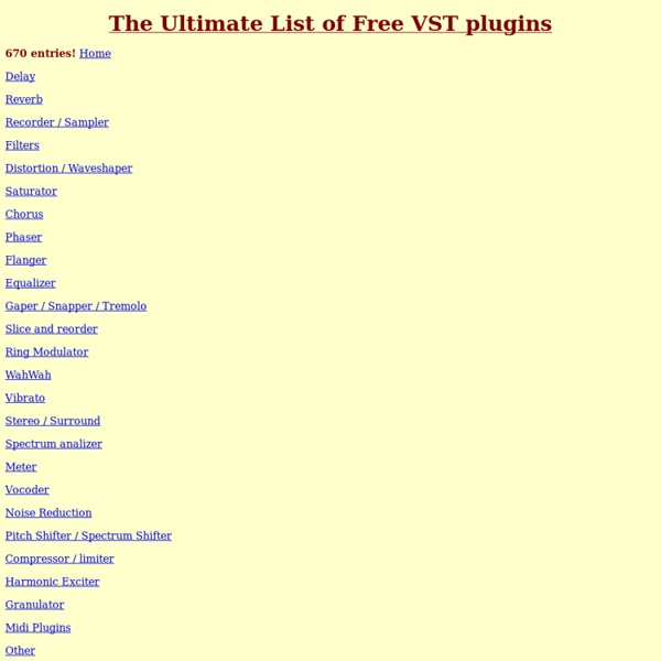 The Ultimate List of Free VST plugins