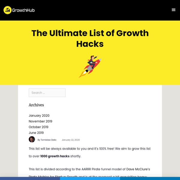 The Ultimate List of Growth Hacks: 295 growth hacks