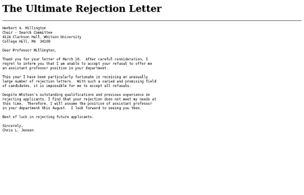 The Ultimate Rejection Letter