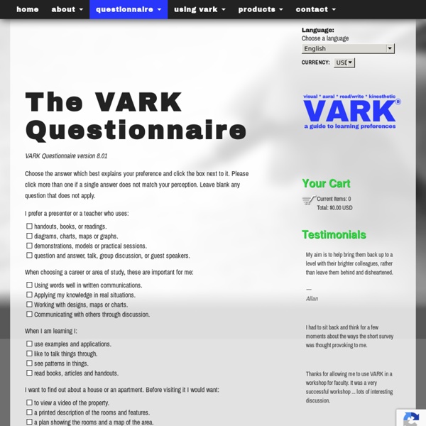 The VARK Questionnaire