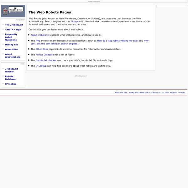 The Web Robots Pages