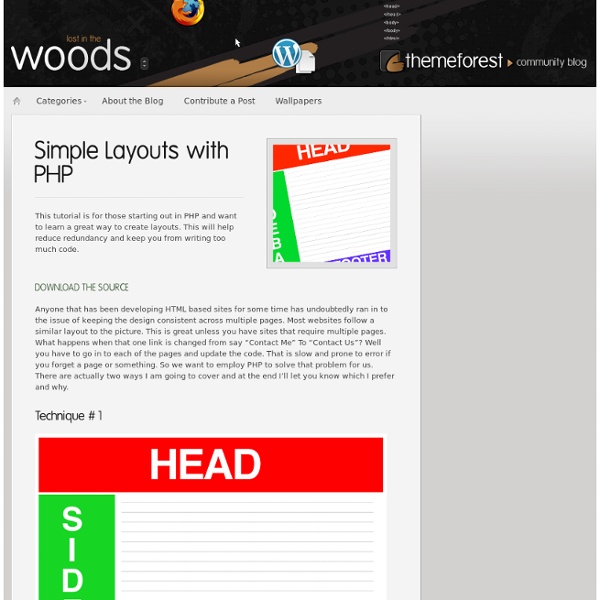 Simple Layouts with PHP