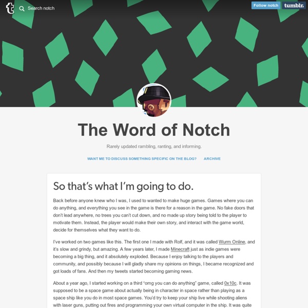 The Word of Notch Pearltrees