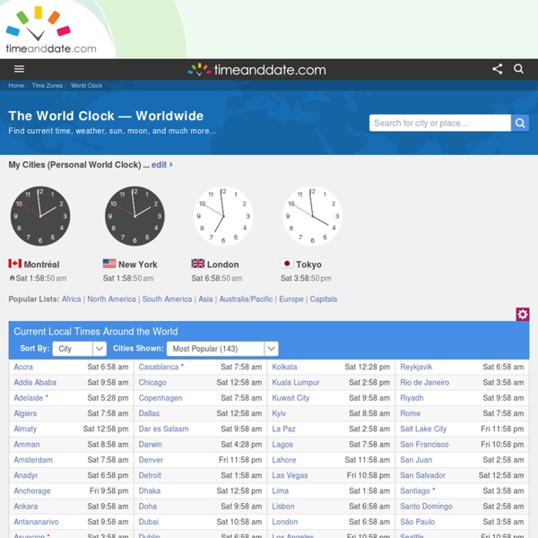 The World Clock - Time Zones