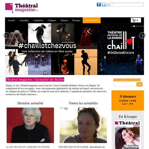 Théâtral magazine : l'actualité du théâtre sur papier, web et tablette